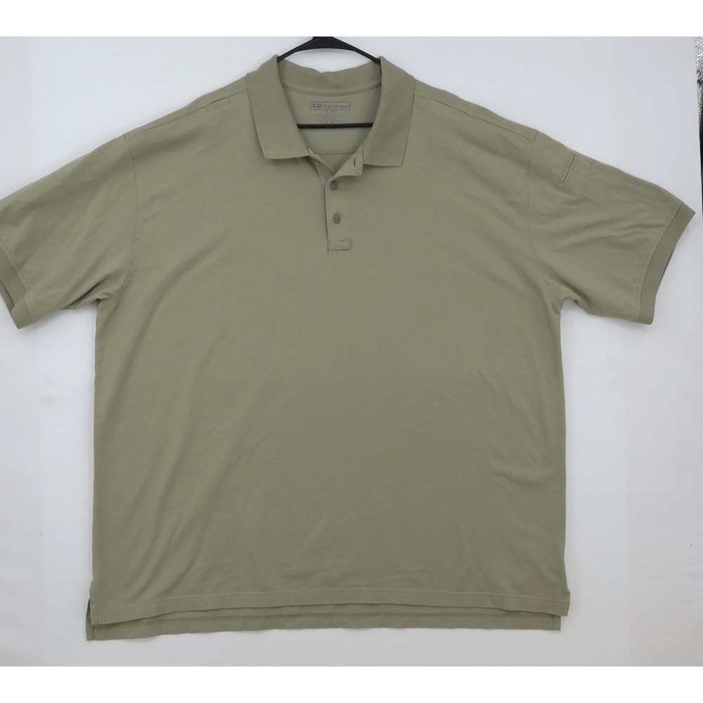5.11 Tactical Series Mens 3XL Short Sleeve Cotton Polo Shirt Olive Green